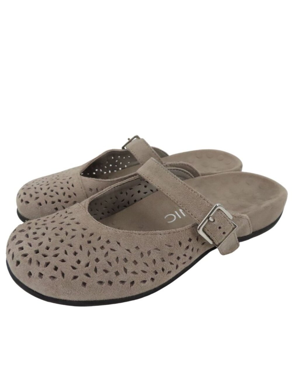 Vionic Women 6 US 37 EU Lidia Grey Suede Mary Jane Mule Slip On Comfort Shoes